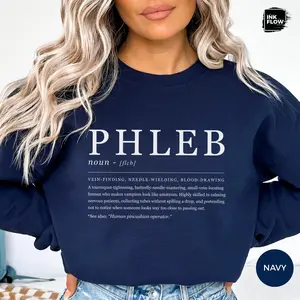 Funny Definition PHLEB Short Sleeve T-Shirt / Sweatshirt & Hoodie , Phlebotomy Technician, Fun PHLEB Definition, Medical Humor