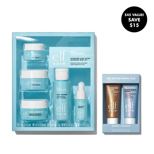 e.l.f.ing On-the-Go 7-Piece Travel Set - Holy Hydration! Skincare Mini Kit & Hottest Drops Duo for Hydrating & Brightening Skin Care e.l.f.ing On-the-Go 7-Piece Travel Set - Holy Hydration! Skincare Mini Kit & Hottest Drops Duo for Hydrating & Brightening Skin Care