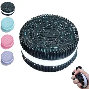 【2025 New】MOBECK Handmade Silicone Stress Relief Squishy Toy Taba Squishy Dessert Kawaii Squishies PVC New Fidget Toy Stress Relieving Fur Ball OPP Packaging Gifts| Kawaii（Black/Pink squishyys）