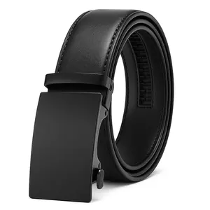 Men's Belt Leather Ratchet Belt for Men Dress Casual Every Day with Adjustable Buckle, Trim to Fit  (Fits Size 36 Waist)