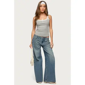 Mahlia Button Low Rise Baggy Jeans