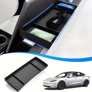 Tesla Model 3 Highland Screen Rear Storage Tray, Hidden Dashboard Box, Center Console Organizer, Anti-Slip Fashion Eyeglasses Napkin Holder