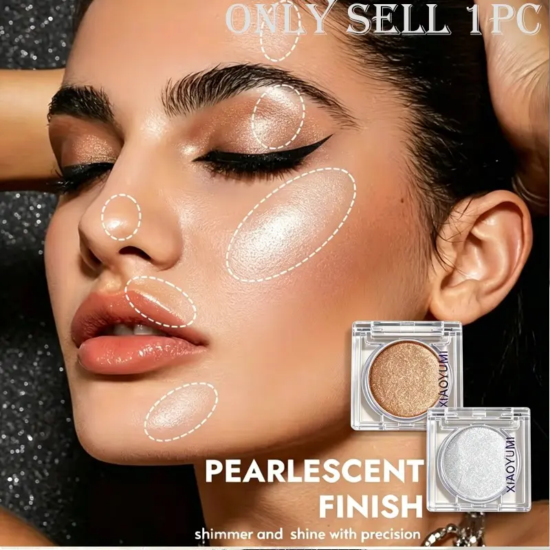 Fine Pearl Highlighter Powder Eyeshadow Soft Glossy Texture For Daily and Party Makeup Even Skin-friendly Powder No Caking or Uneven Patches