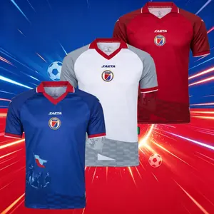 2026 Haiti National Home And Away Blue White And Red Short Sleeve Soccer Jersey Fans Version Breathable