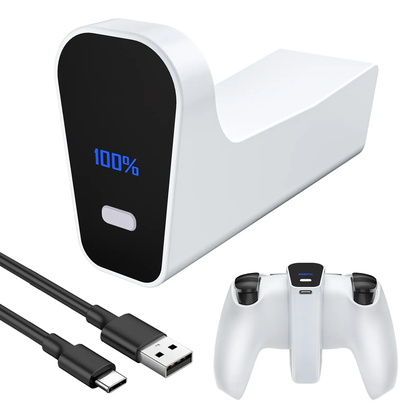 2000mAh PS5 Controller Battery Pack, Rechargeable Wireless Controller Charger with Secure Back Clip, Extended Gaming Time Accessory