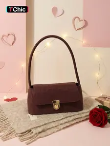Valentine's Day Vintage Leopard Print Underarm Bag, Elegant Flap Closure Handbag, Classic Underarm T-Shirt Style, Women's Fashion Accessory, Fashionable Shoulder Bag, Fashionable Unique Bags, Underarm Shoulder Purse, Fashion Purses