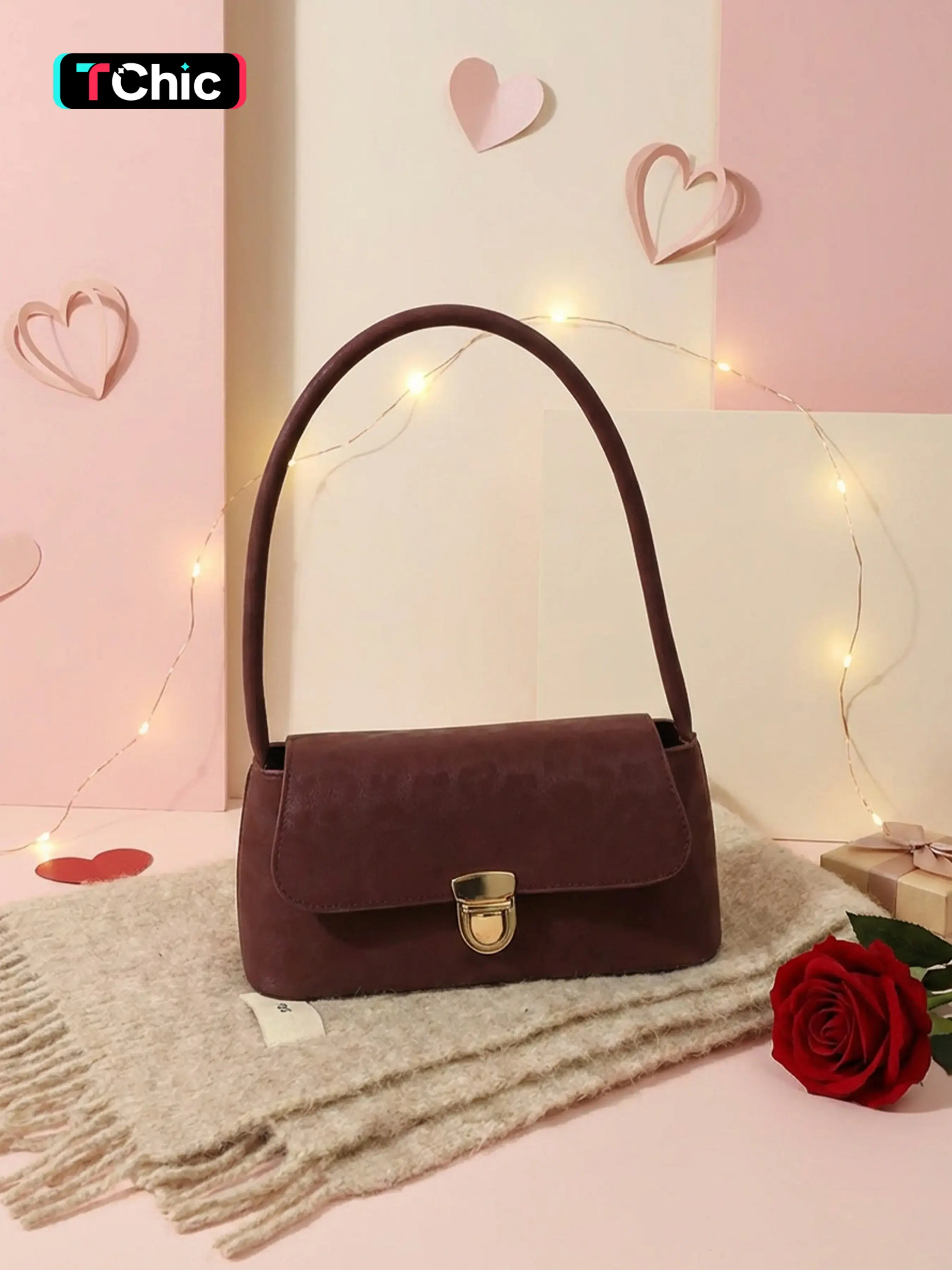 Valentine's Day Vintage Leopard Print Underarm Bag, Elegant Flap Closure Handbag, Classic Underarm T-Shirt Style, Women's Fashion Accessory, Fashionable Shoulder Bag, Fashionable Unique Bags, Underarm Shoulder Purse, Fashion Purses