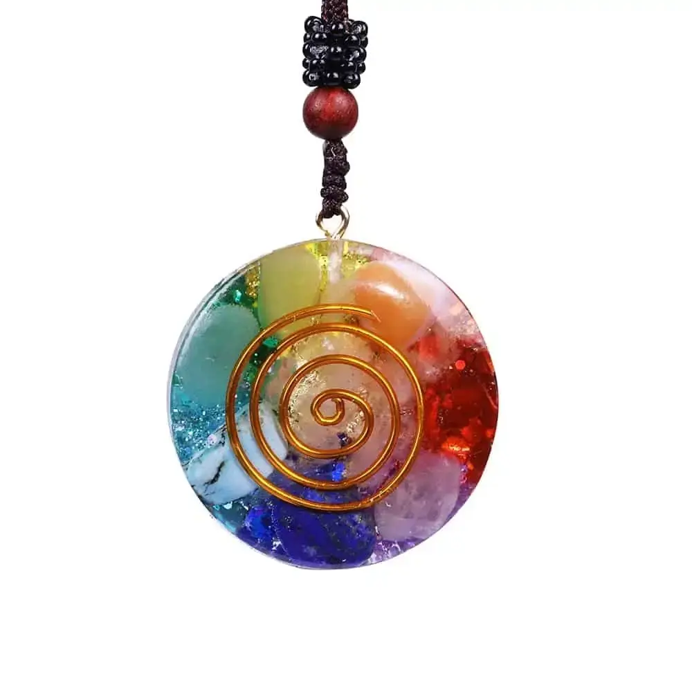 Orgonite Chakra Necklace with Magnetic Energy Talisman - Natural  Amethyst Resin Pendant for Meditation, Balance, and Spiritual Energy