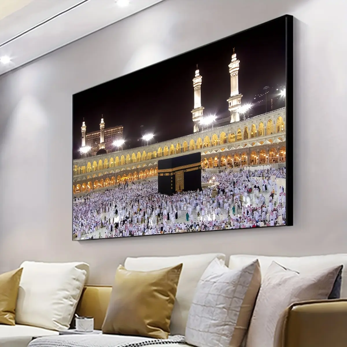 Islamic Architecture Canvas Poster - 1-Piece Indoor Wall Art, Waterproof Home Decor, Odorless Ink Fabric Printed, Artistic Look Religious Decoration for Living Room, One-Piece