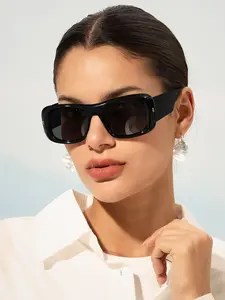 Women's Large Frame Square Sunglasses, Lightweight Comfortable Fit, Fashion Colored Lenses for Daily Commute Outdoor Use
