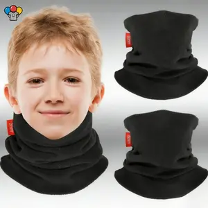 HER-Kids Neck Warmer 2 Pack Double Layer Fleece Ski Gaiter for Boys Girls Youth Winter Cold Weather Scarf
