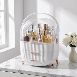 Large Capacity Makeup Organizer, Beauty Organizer, Transparent Clear Cosmetic Storage Box, Bathroom Counter Organizer, Perfume Skincare Holder, Women's Visible Design