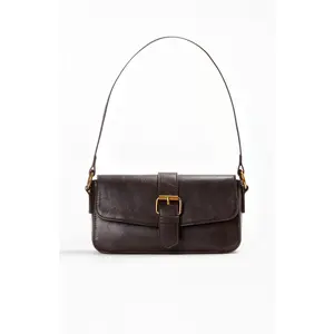 John Galt Women's Brown Buckle Shoulder Bag