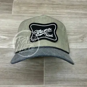 Mama Tried Patch on Stonewashed Sand/Charcoal Retro Rope Hat