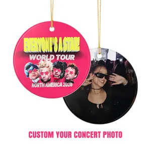 Custom 5 Seconds Of Summer Everyone's A Star Tour Ornament, 2 Sides Ceramic Circle Ornament, Custom Your Concert Photo Ornament, Music Tour Ornament