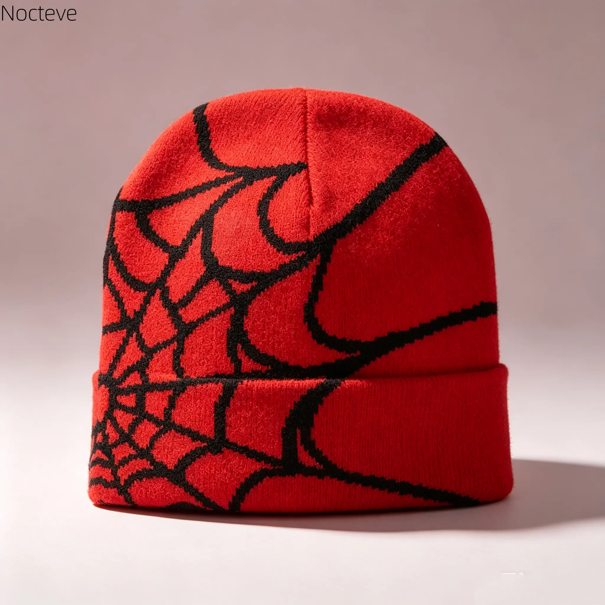 Unisex Y2K Spider Web Print Knitted Beanie Hat, Multi-Color Vibrant Spider Web Pattern Soft Stretchy Fabric Skull Cap, Snug Adjustable Fit Warm Lightweight Headwear for Spring and Summer Casual Daily Styling