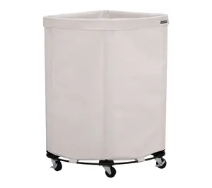 Seville Classics Heavy-Duty Rolling Corner Landy Room Hamper