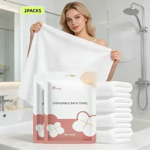 Disposable Bath Towel, 2 Counts/set Portable Thicken Camping Towel, Travel Towels, Travel Hotel Business Trip Swimming Pet Towel, Sauna Spa Hot Spring Water Play