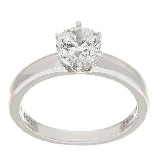 Diamonique 1.00 cttw Solitaire Ring, Platinum Clad Diamonique 1.00 cttw Solitaire Ring, Platinum Clad