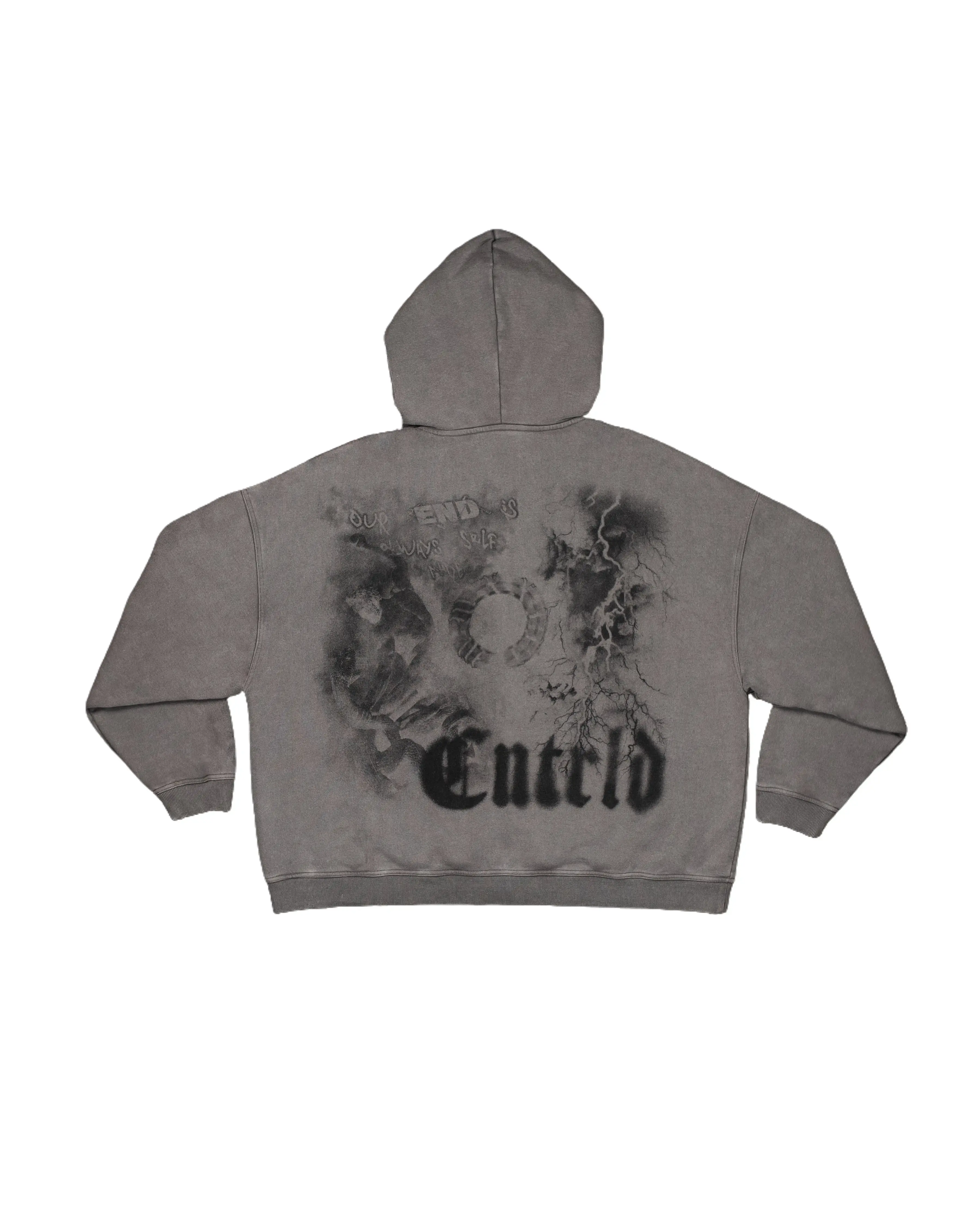 Smoke Zip Up Hoodie Grey | Controlled Insanity |  Full-Zip Hoodie | Smoke Drop