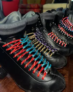 Custom Reflective Two Tone Paracord Roller Skate Laces (144")