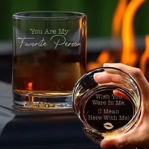 Wish You Were In Me Whiskey Glass High quality laser engraved whiskey glasses, Personalize your handwriting Gifts for couples, Home Decor & Gifts, Halloween, Funny gift for men and women, Drinkware
