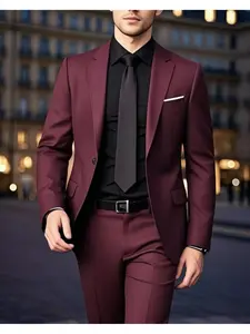 Fit 2-Piece Suit, 1-Button Jacket & Pants Set, Wedding, Business Dinner, Men’s Blazer, Business Casual, Black Formal Menswear, Business Casual Outfits, Prom Outfits for Men, Office Work Clothesutsa graduation outfit