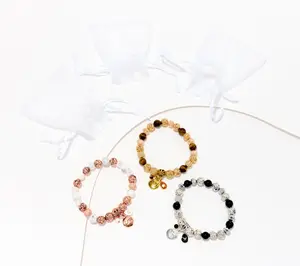 Zorbitz Set of 3 Golden Dreams Lava Charm Bracelet w/ Box