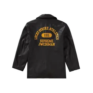 Supreme Men's JUNYA WATANABE CDG MAN Schott Leather Peacoat Black, from StockX