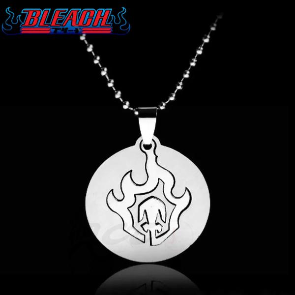 Bleach Anime Necklace, Ichigo Kurosaki Pendant Chain, Hollow Mask Cosplay Jewelry for Fans