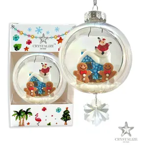 Gingerbread Love Plastic Ornament with Magnetic Crystal 3"x7"