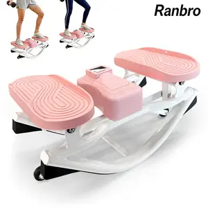 Ranbro U-Shaped Stepper Machine for Home Gym, Portable Elliptical Motion Fitness Equipment for Cardio & Leg Training, Multi-Directional Stepper with Anti-Tip Design, Compact Under Desk Exercise Gear for Full Body Wellness, Quiet Home Workout Station