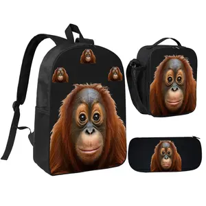 Animal Monkey School Bag,School College Backpack,Teenagers Casual Daypack,17 Inch Laptop Backpack for Kids Funny Backpack