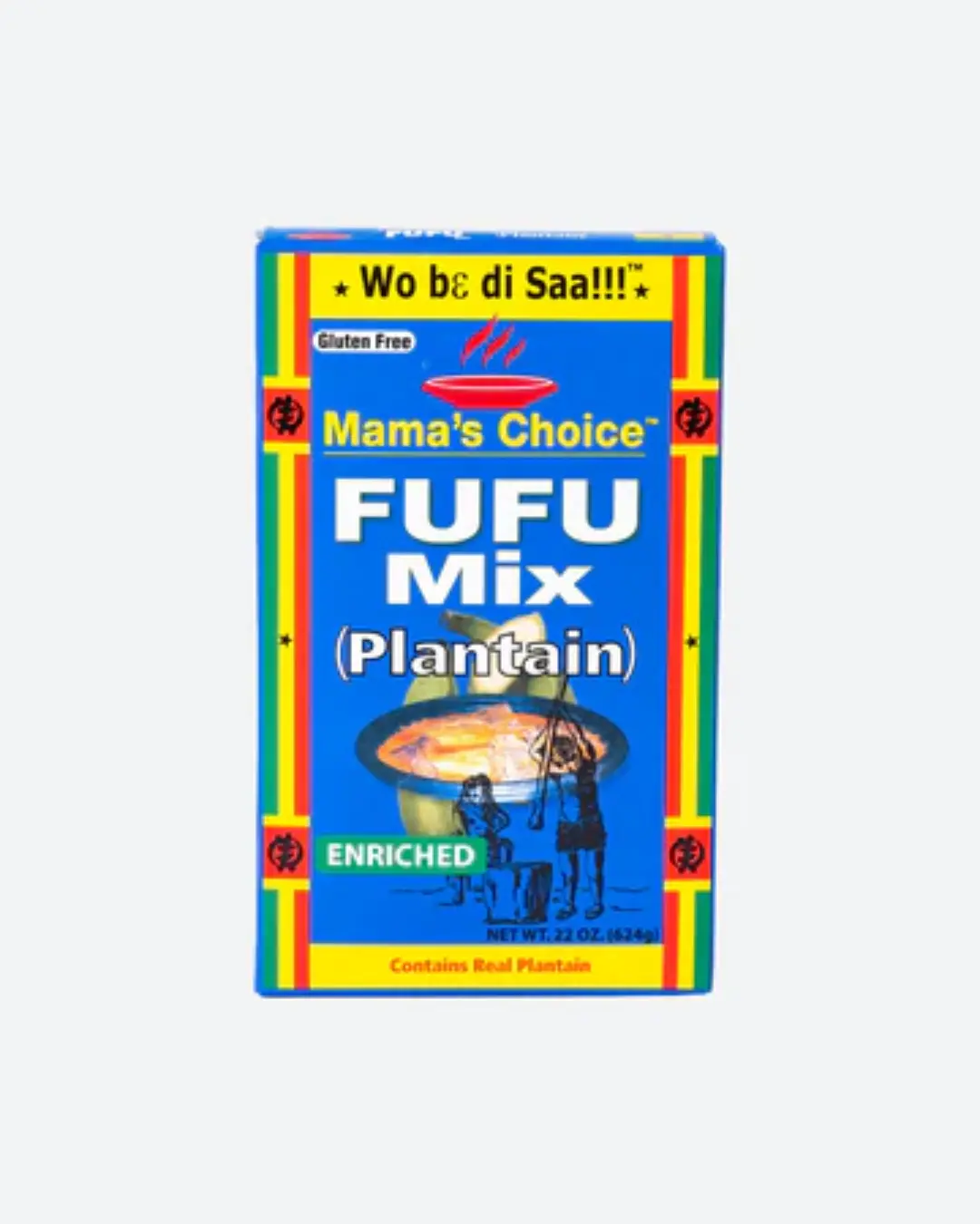 Mama's Choice Fufu Mix Flour, Plantain & Cassava Blend, 1.5lbs Vitamin & Mineral-Rich Cooking Essential, 24-Month Shelf Life, Minerals