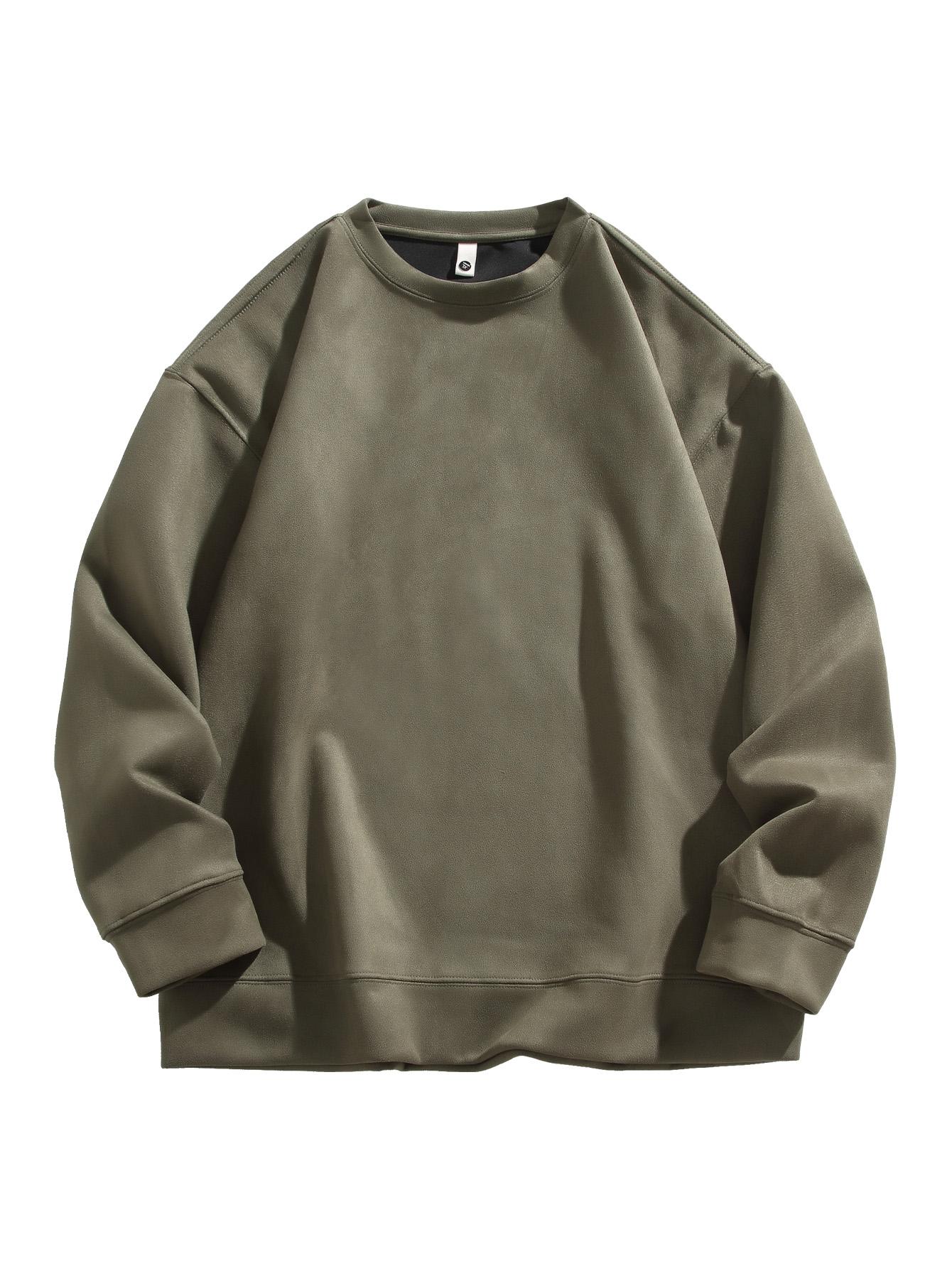 CCCMAI Men's Crewneck Sweatshirts, Long Sleeve Thermal Pullover Tops, Regular Fit Long Sleeve Round Neck Pullover for Spring Fall, Crewneck Top Menswear Casual Classic Stylish