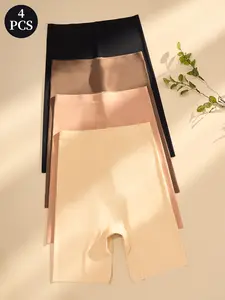 3/4/6/8Pcs Women's High-Waisted Slimming Underwear Set, Comfortable Daily Wear, Plain Design, Minimalist, All-Seasons Suitable, Casual Style