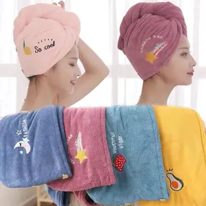 Women Soft Microfiber Towels Shower Cap Towel Bath Hats for Women Dry Fleece