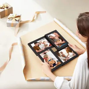 4 Link Decorative Frame Kit, 4x6 Collage Wall Frame, Display Four Photos, Home Décor, DIY Interactive, Christmas Gift, Assemble Required, Three Colors Available