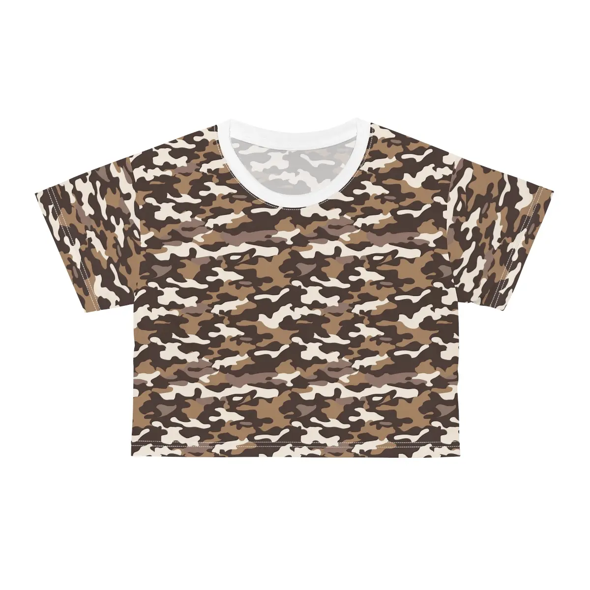 Brown Camo Crop Tee