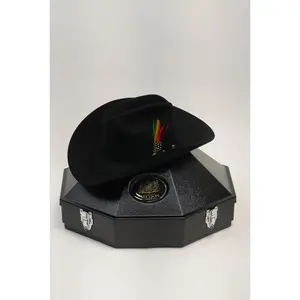 STETSON EL PRESIDENTE 100X BLACK/NEGRO SHORT CROWN FELT HAT