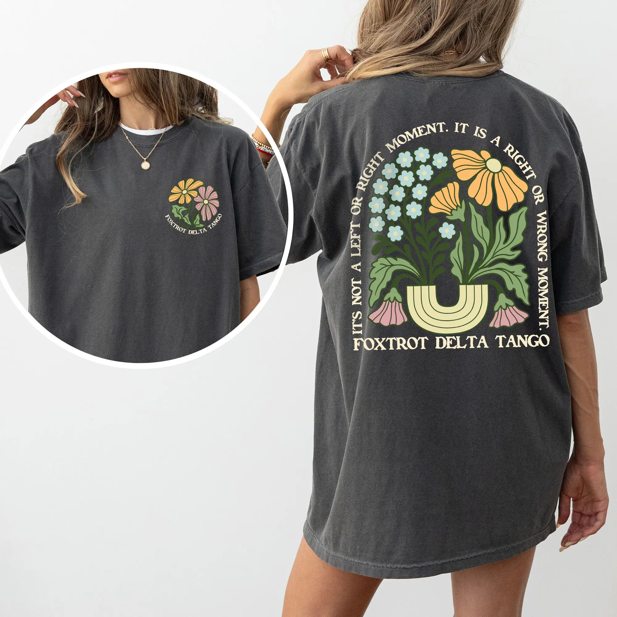 ChicCotton It’s Not Left or Right It’s Right or Wrong Moment Comfort Colors Shirt, Protest T-shirt, Subtle FDT Graphic Tee, Activist Clothing