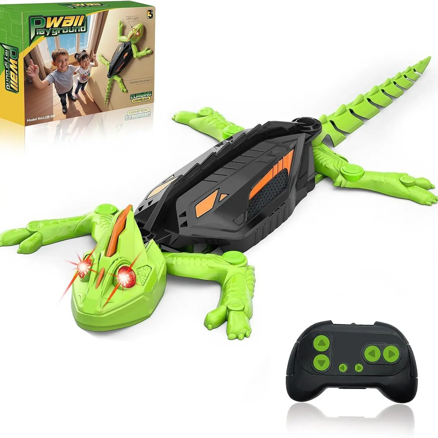 Wall Climbing RC Gecko with LED Eyes| Defy Gravity with 360° Spins, The Ultimate Indoor Adventure Toy for Kids & Adults, Christmas gift