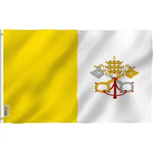 Fly Breeze 3x5 Foot Vatican Flag - Vivid Color and Fade Proof - Canvas Header and Double Stitched - State of Vatican City Flags Polyester with Brass Grommets 3 X 5 Ft