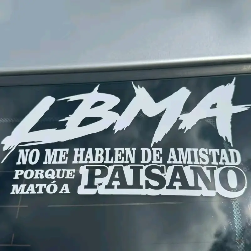 1PC Exclusive Street Scene LBMA Sticker, Spanish Graffiti Slogan Personalized Body Decal, Suitable for Trucks, Sedans, Motorcycles, Bicycle Frames, Laptops, Skateboards, Helmets, Creative Scratch Cover Sticker, Truck Decals, Truck Car Decal