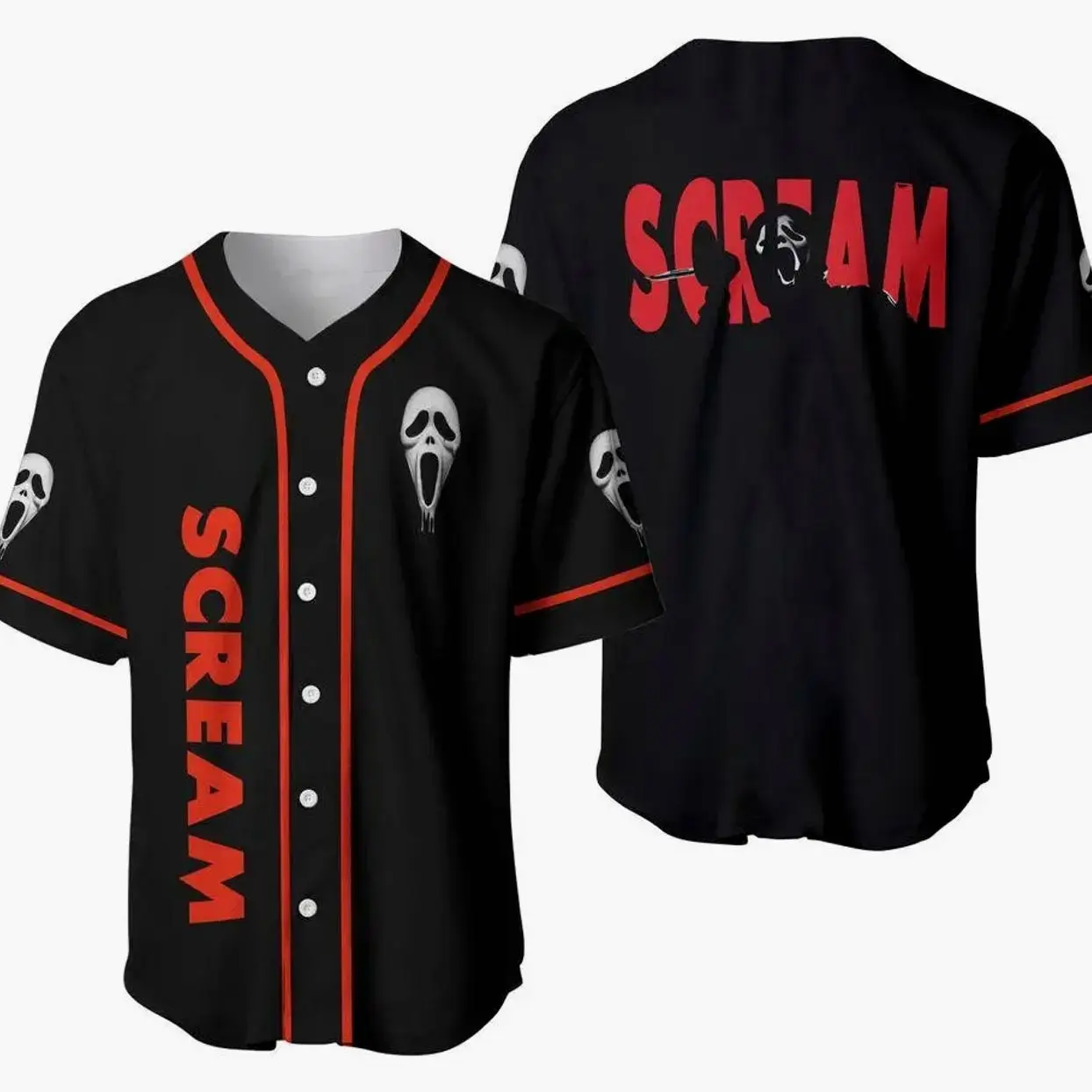 Happy Halloween Horror The Ghostface Scream Baseball Jersey