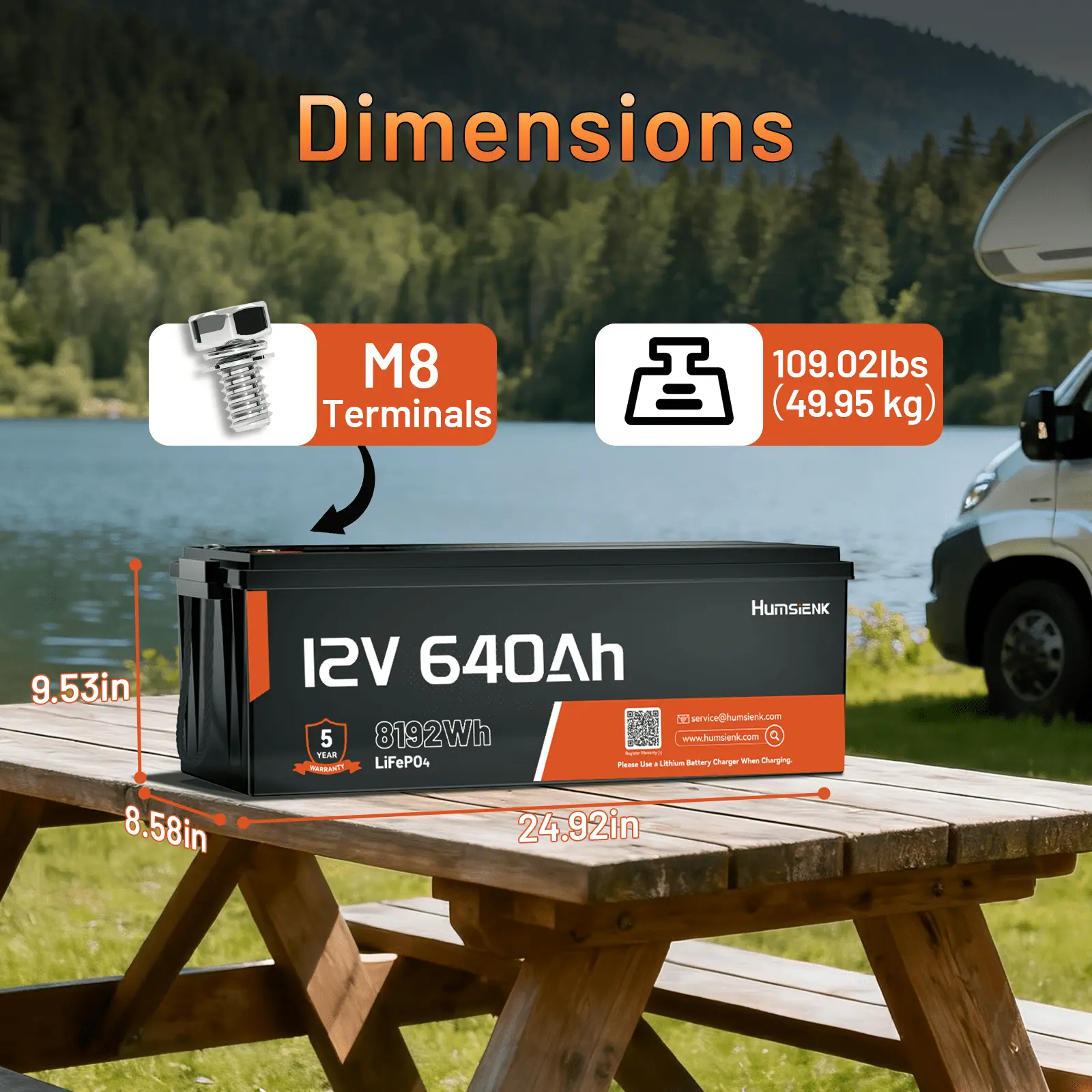 1 PACK 12V 640Ah Solar Lifepo4 Battery, 8192Wh True Capacity Deep Cycle Battery, 250A BMS, Grade A Cells, Canada Local Warehouse, Low Temperature Protection, for RV, Camper, Marine, Boat, Home Backup Power, Off-Grid Living, Cabin & Cottage