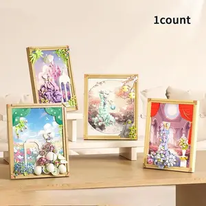 Dreamy Photo Frame Building Blocks, 1 Box Flower Princess Wedding Dress Cheongsam Assembling Toys, Creative Blocks Building Toy, Desktop Decoration