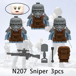 2026 new 3pcs Game Soldiers Building Blocks Armored Army Figures Troops War Scene Weapons Equipment Masks Bricks Assemble Toys Compatible