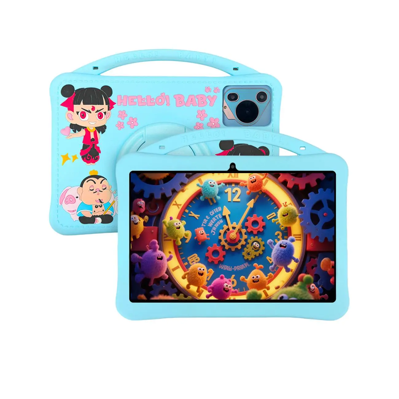 10.1 Inch Android Tablet, Learning Tablet with Case & Camera, Shockproof Tablet with Parental Control, Gaming Tablet, Ideal Gift for Kids