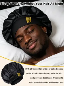 Unscented Wide Brim Satin Sleep Cap, Comfortable Elastic Shower Hat, Soft Breathable Material, Ideal for Daily Use